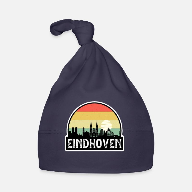 Eindhoven Pays-Bas Flag Skyline Souvenir de voyage Bonnet bio Bébé