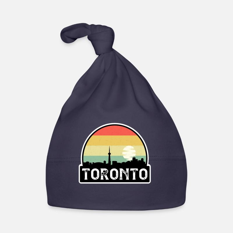 Toronto Canada Flag Skyline Travel Souvenir Organic Baby Cap
