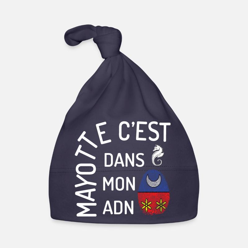 T SHIRT MAYOTTE C'EST DANS MON ADN - Bonnet bio Bébé - marine