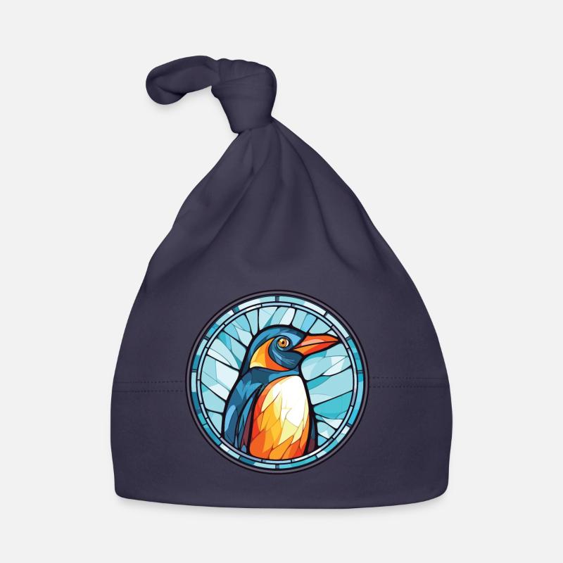 Pinguin Bunte Aquarell-Tierillustration Baby Bio-Mütze