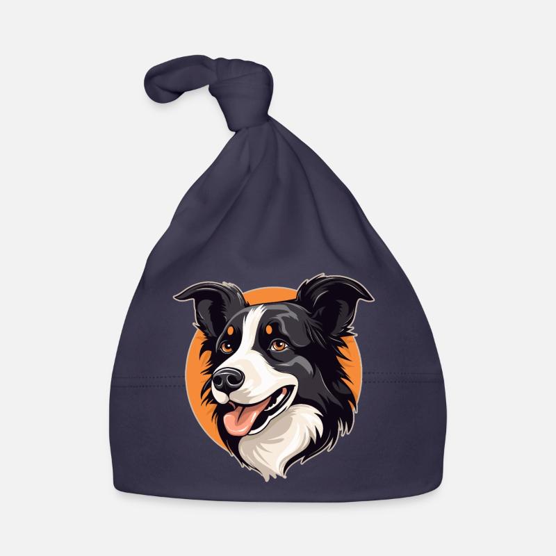 Border Collie - Bonnet bio Bébé - marine