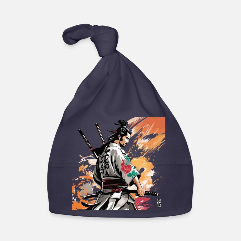 Samurai mit Schwertergrafik Baby Bio-Mütze