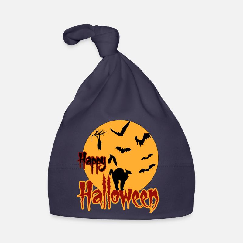 Joyeux chat de lune d’Halloween Bonnet bio Bébé