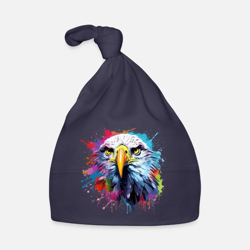 Aigle blanche, bold eagle, USA Organic Baby Cap