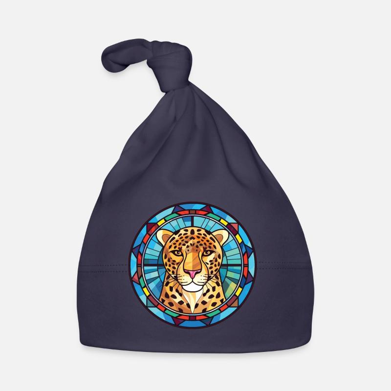 Illustration animale aquarelle colorée léopard Bonnet bio Bébé