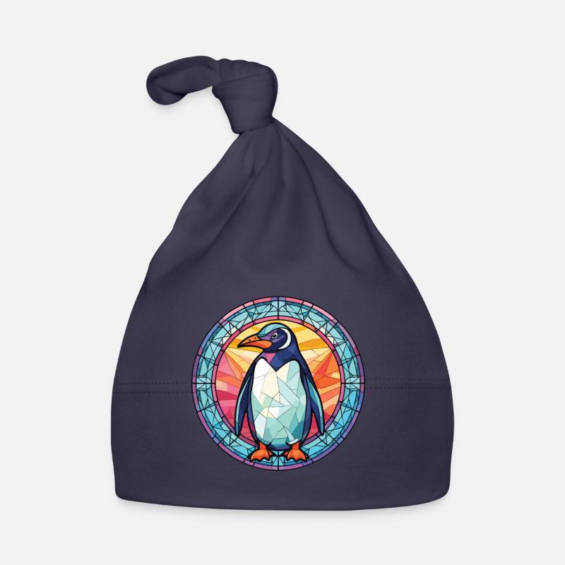 Pinguin bunte Aquarell-Tier-Illustration Baby Bio-Mütze