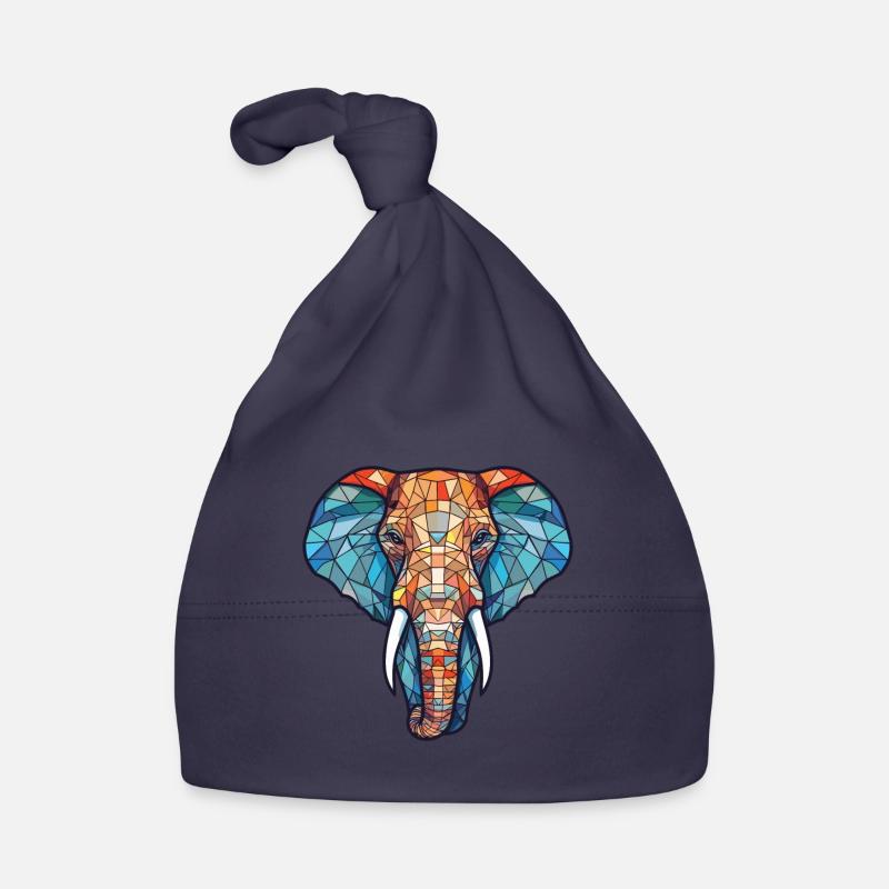 Elefant buntes Aquarell Tier Illustration Baby Bio-Mütze
