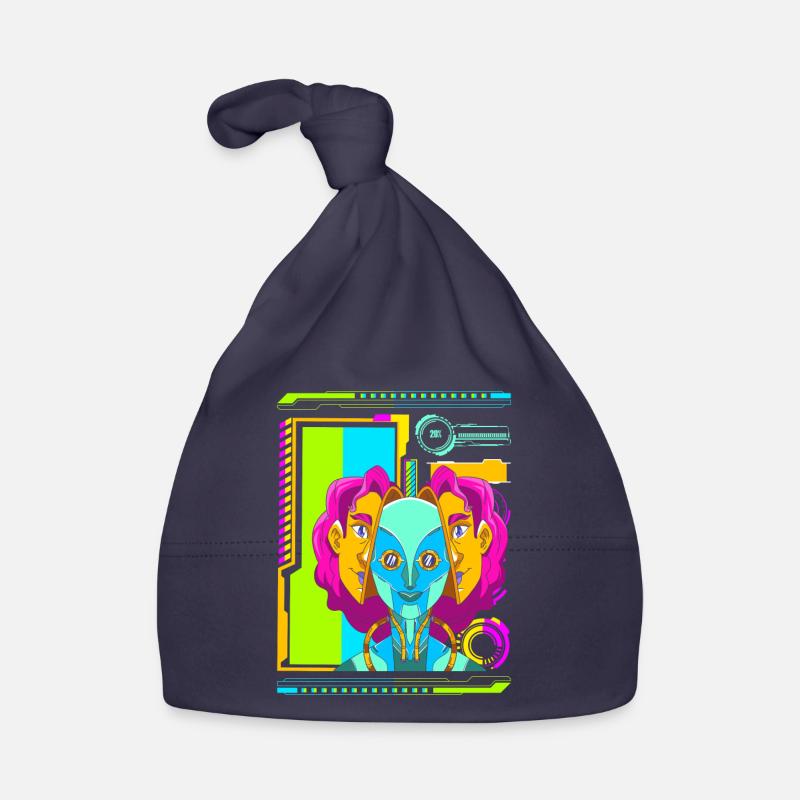 Cyberpunk Retro Synthwave Futuristic Organic Baby Cap