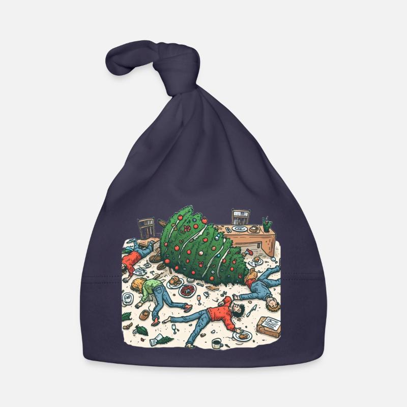 Exuberant Christmas tree party Organic Baby Cap