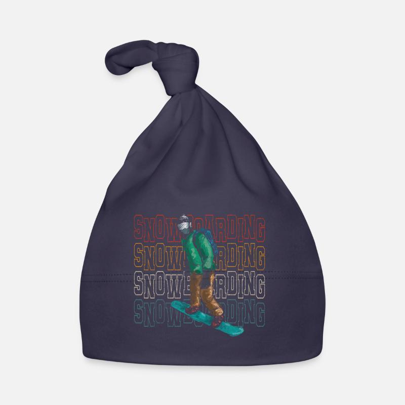 Snowboarder Schnee Tailgrab Sprung Baby Bio-Mütze