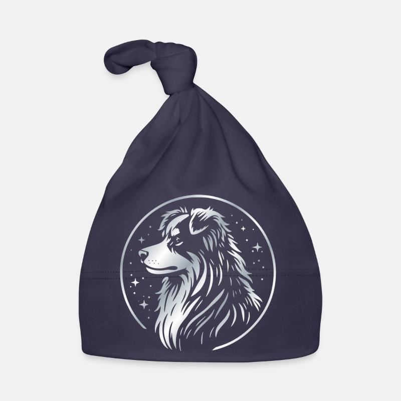 Traumhund Aussie silber - Baby Bio-Mütze - Navy