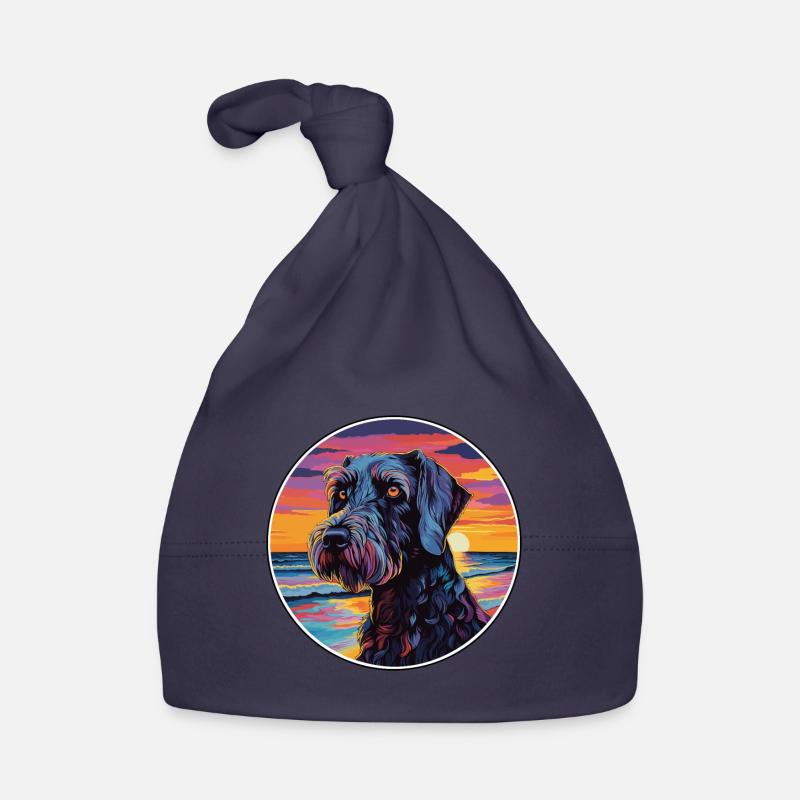 Schnauzer géant race de chien coloré dessin animé Waterco Bonnet bio Bébé