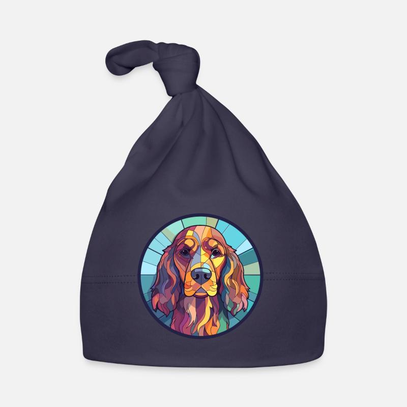 Englischer Cocker Spaniel Hund Buntglas Bunt Baby Bio-Mütze