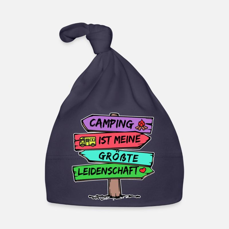 Camping Statement Wanderlust Wanderer Herz Camper Baby Bio-Mütze