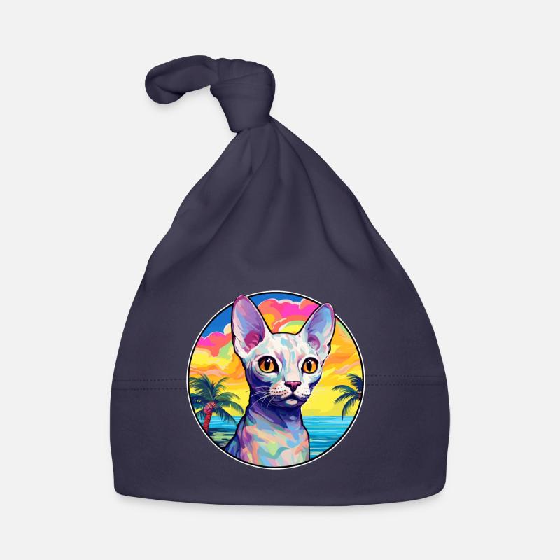 Devon Rex Cat Breed Watercolor Cartoon Kawaii Pet Organic Baby Cap