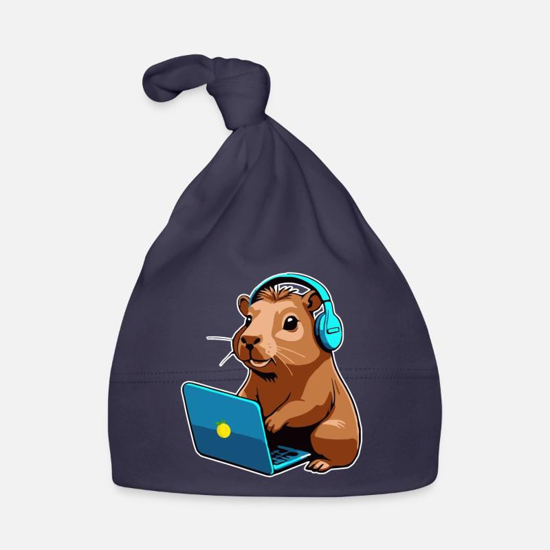 Capybara Programmierer Coder Computer - Baby Bio-Mütze - Navy