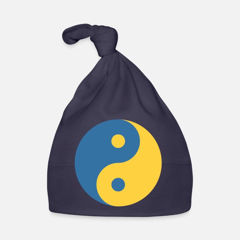 Yin und Yang Symbol in Blau & Gelb Python Coder Baby Bio-Mütze