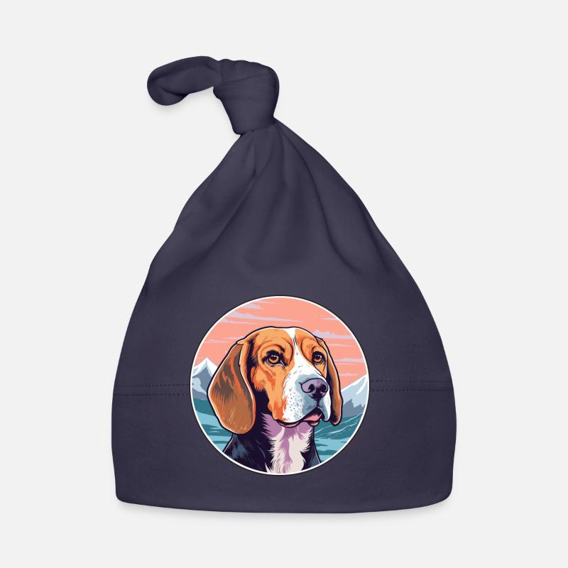 Beagle Hunderasse Karikatur Kawaii Aquarell Baby Bio-Mütze