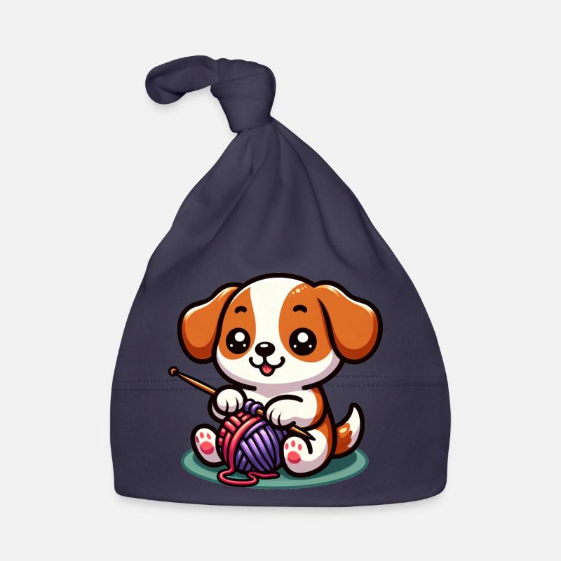 Chien tricot tricot chien pull Art - Bonnet bio Bébé - marine