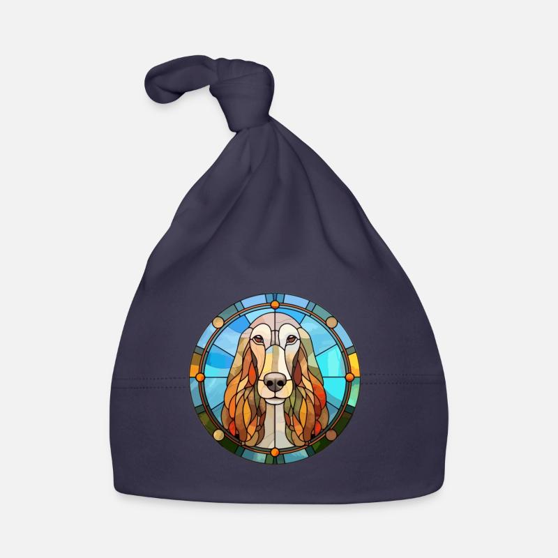 Lévrier afghan chien race vitrail coloré Wate Bonnet bio Bébé