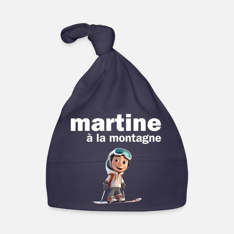 Martine, prénom Martine, je suis Martine - Bonnet bio Bébé - marine