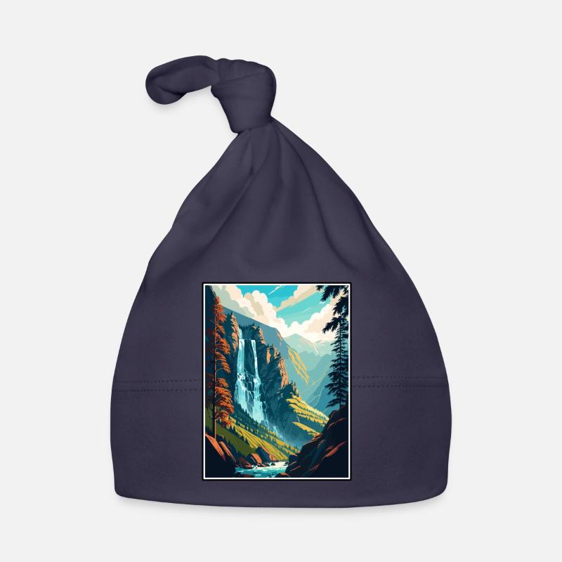 Chutes de Reichenbach Suisse Affiche de voyage Bonnet bio Bébé