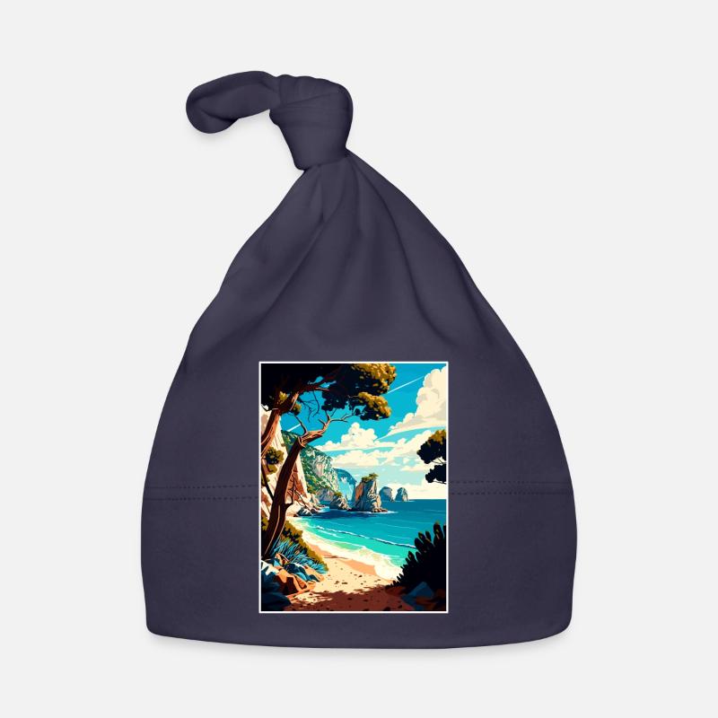 Zakynthos Grèce Décoration Grec Voyage Affiche Bonnet bio Bébé