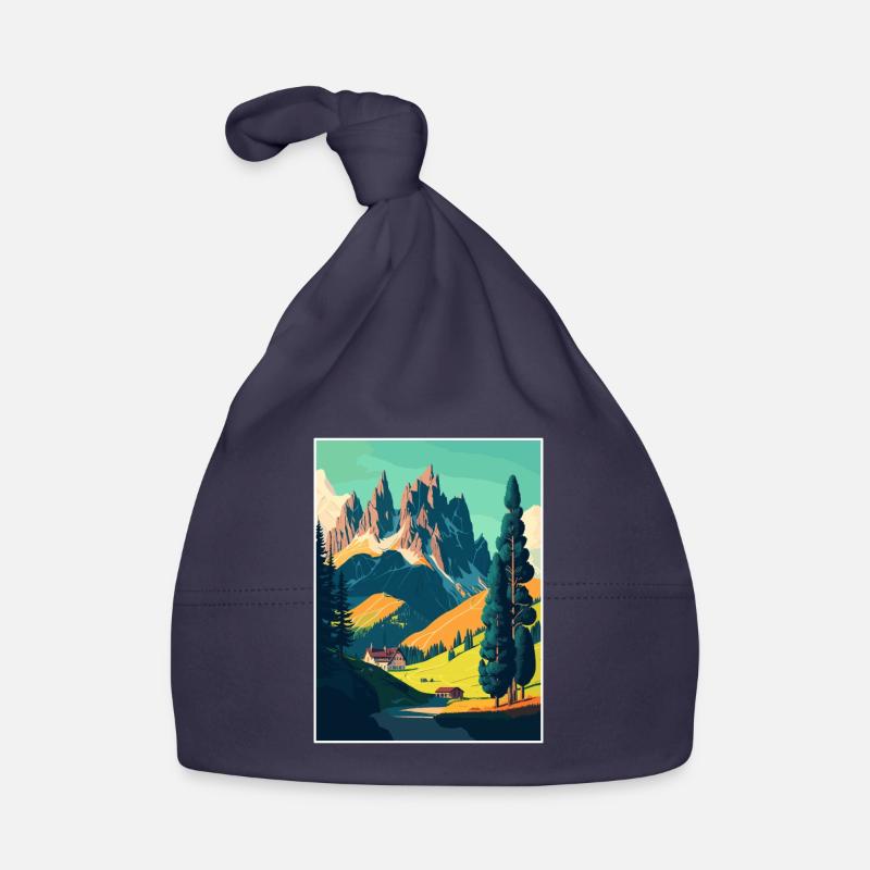 Dolomites, Alpes dolomitiques, Dolomites, Italie - Bonnet bio Bébé - marine