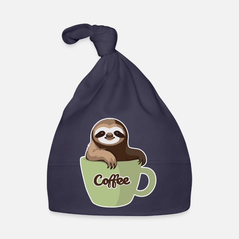 Faultier in einer Kaffeetasse Baby Bio-Mütze