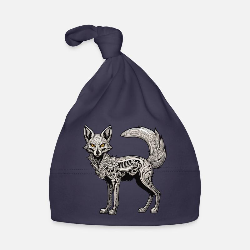 Fox Skeleton Illustration Organic Baby Cap