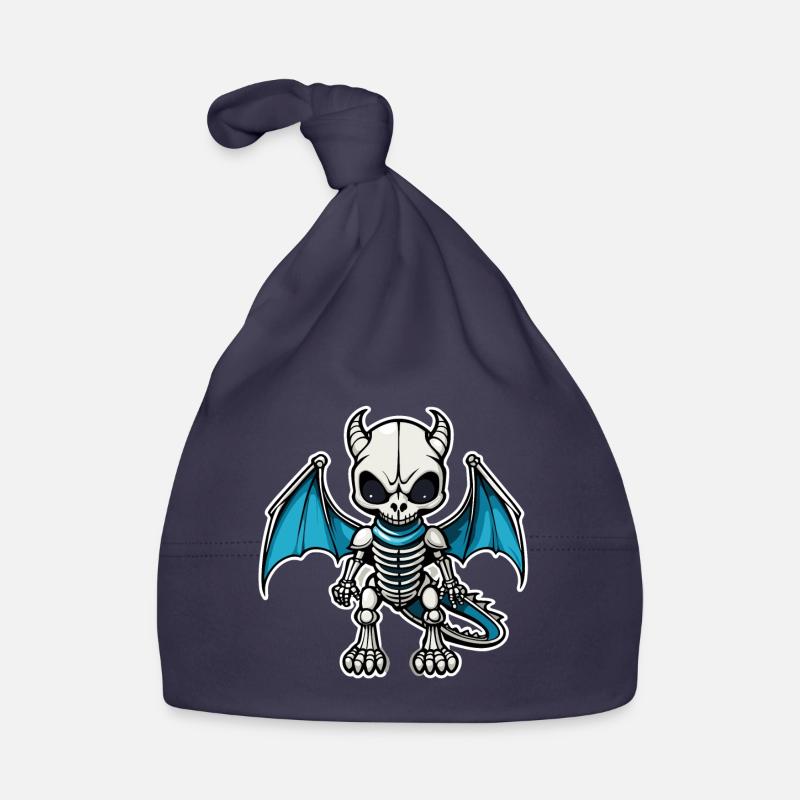 Cute Dragon Skeleton Illustration Organic Baby Cap