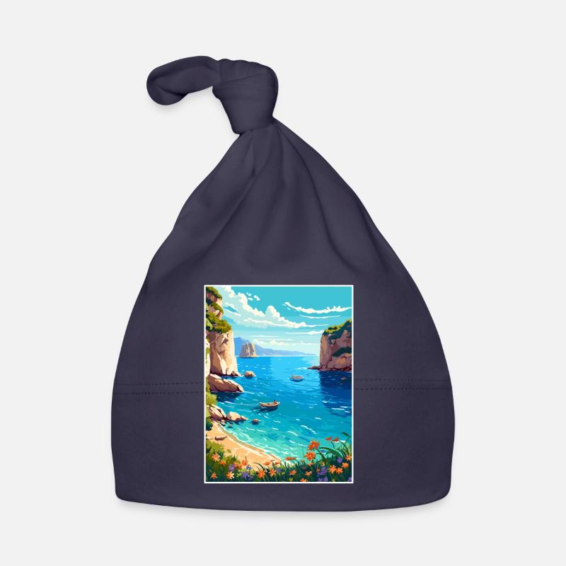 Zakynthos Grèce Décoration Grec Voyage Affiche Bonnet bio Bébé