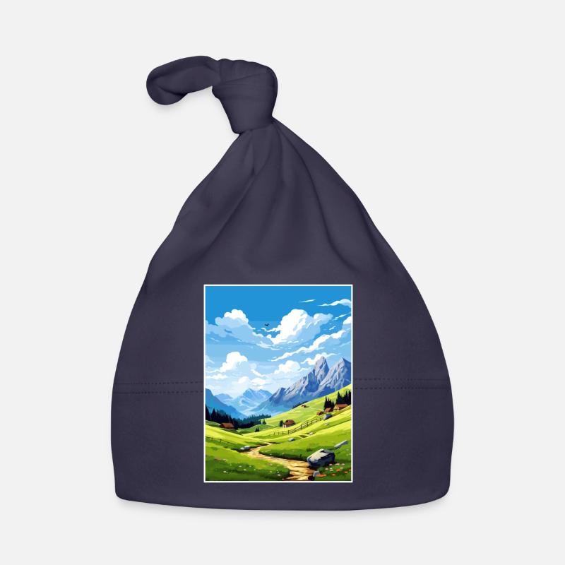 Velika Planina Slowenien Bleder See Reiseposter Baby Bio-Mütze
