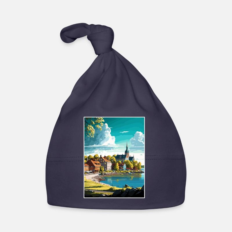 Ronneby Eskilstuna Suède Affiche de voyage Vintage Bonnet bio Bébé