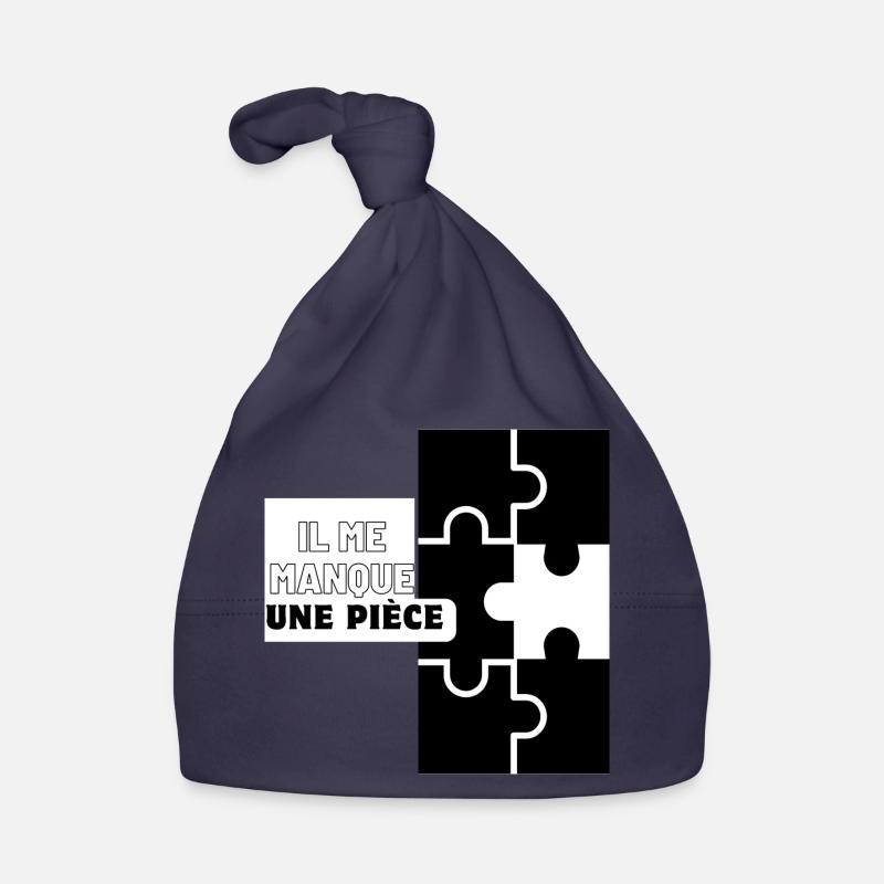 Tandem Puzzle Tee Set - Bonnet bio Bébé - marine