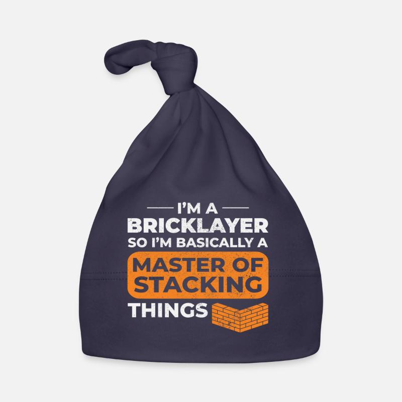Master of Stacking Humorous Bricklayer Brick Mason Organic Baby Cap