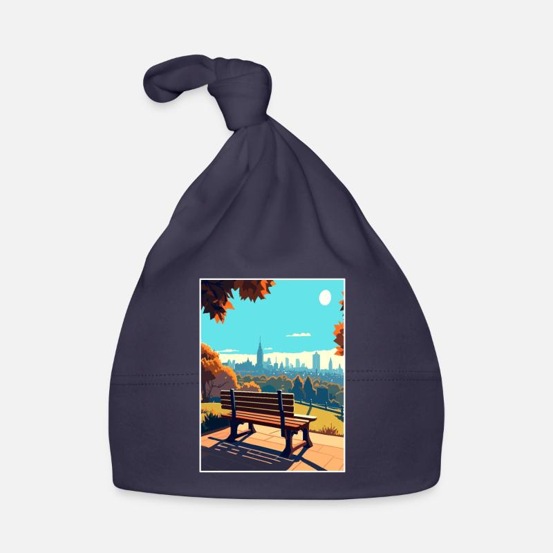 Hampstead Heath Londres Skyline affiche de voyage Bonnet bio Bébé