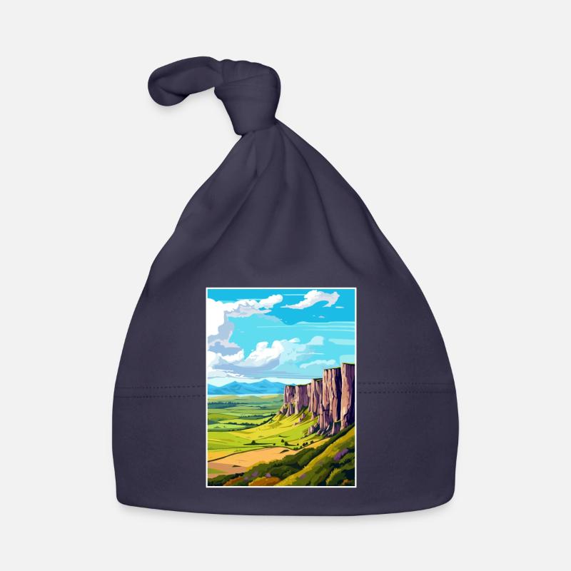 Salisbury Crags Édimbourg Ecosse affiche de voyage Bonnet bio Bébé