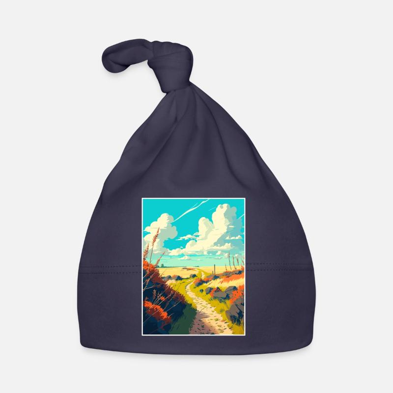 Affiche de voyage de randonnée sur le sentier national Ridgeway Bonnet bio Bébé