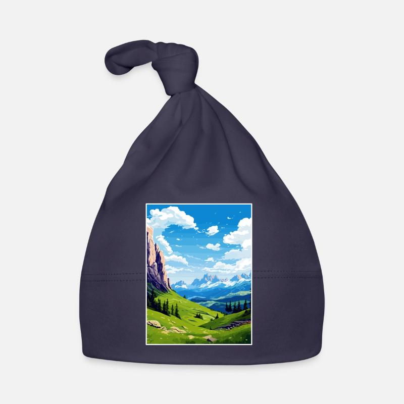 Dolomites, Alpes dolomitiques, Dolomites, Italie - Bonnet bio Bébé - marine