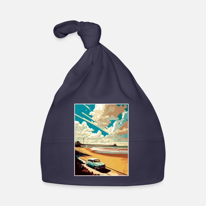 Western Super Mare Angleterre Vintage affiche de voyage Bonnet bio Bébé