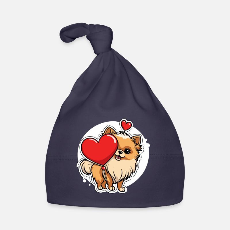 Zwergspitz Herz - Valentinstag Baby Bio-Mütze