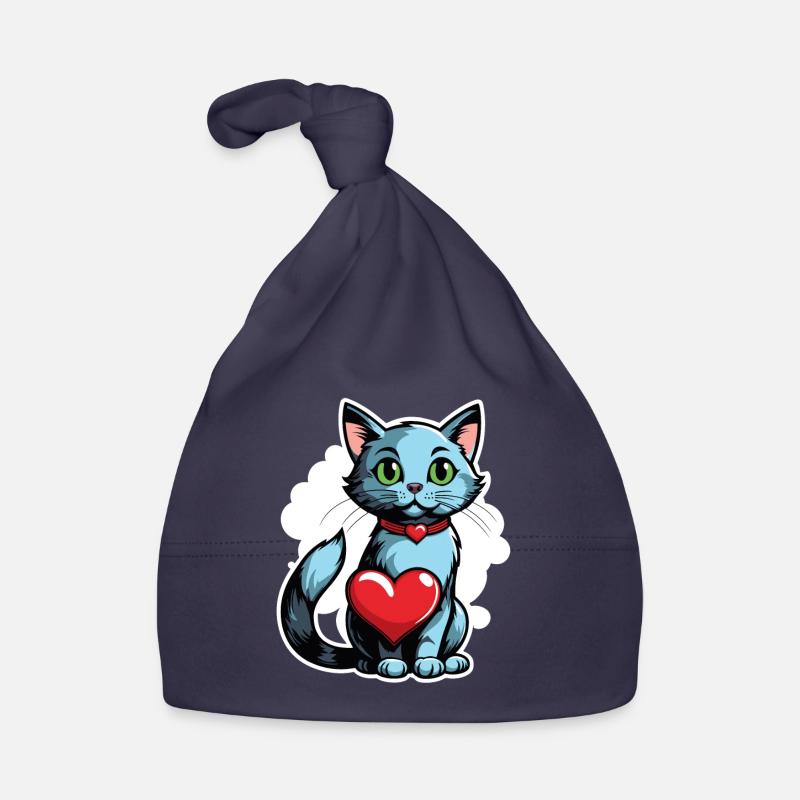 Coeur de chat - Saint-Valentin Bonnet bio Bébé
