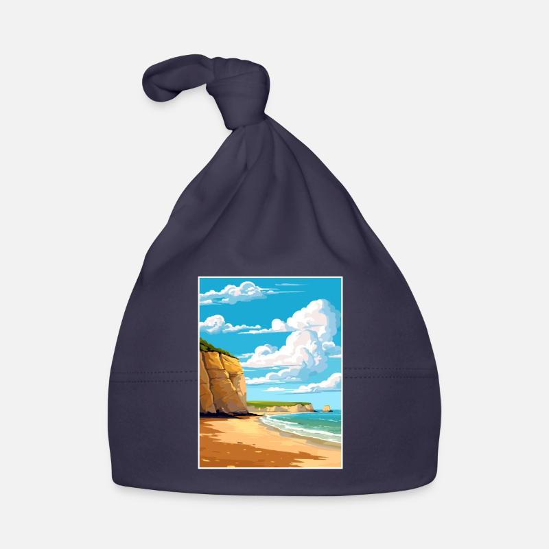 Torquay Cliffs Angleterre Vintage voyage affiche WPA Bonnet bio Bébé