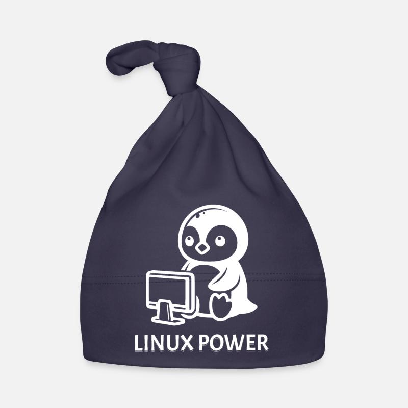 Puissance Linux - Bonnet bio Bébé - marine