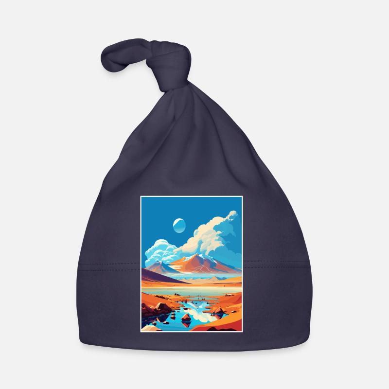 Décoration du désert d’Atacama Affiche de voyage vintage Bonnet bio Bébé