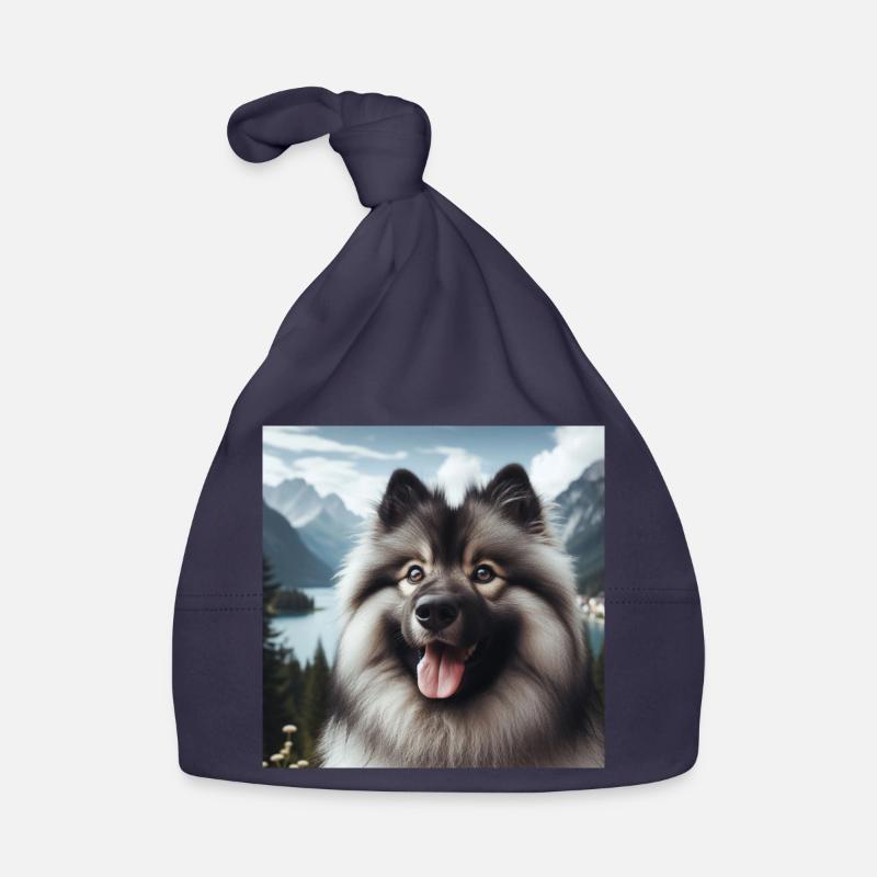 Fröhlicher Wolfspitz Baby Bio-Mütze
