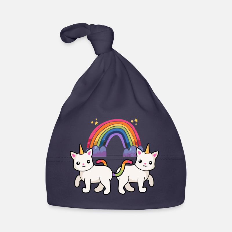 Regenbogen Einhorn Katze Katzen Kinder Baby Bio-Mütze