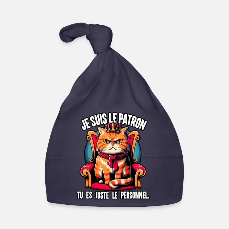 je suis le patron, chat. Bonnet bio Bébé