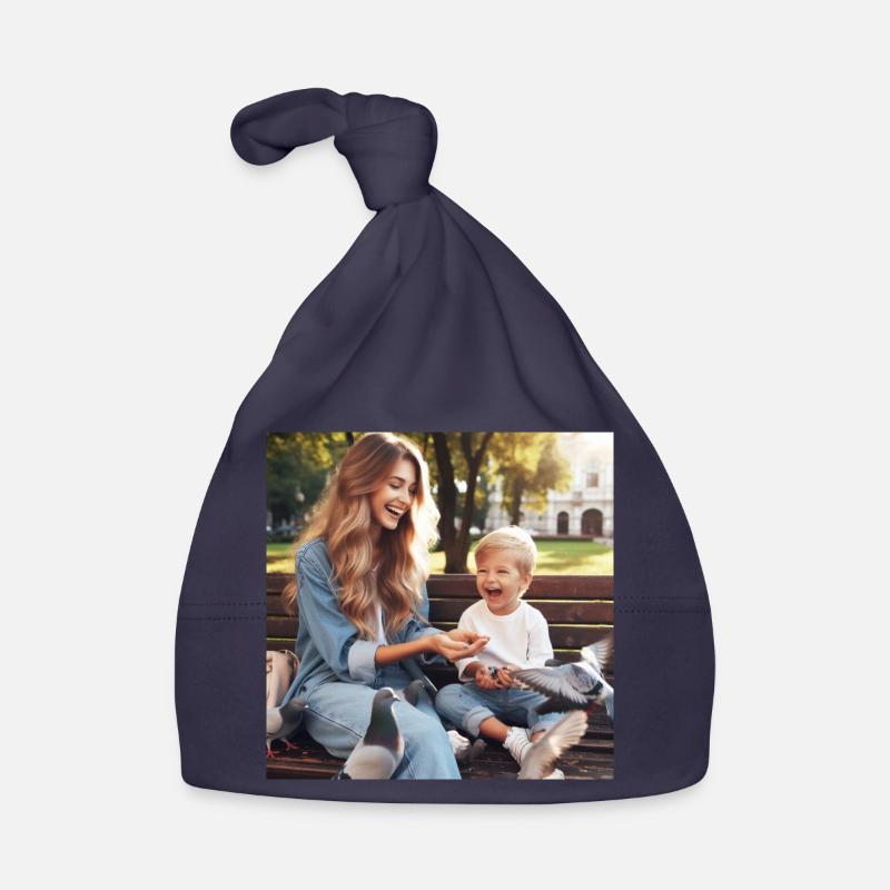 Mutter und Sohn Baby Bio-Mütze